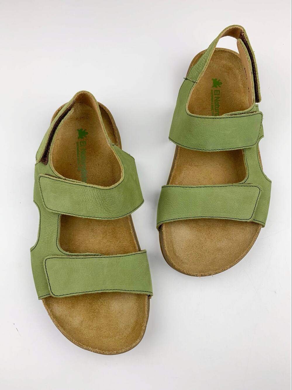 El Naturalista N6003 Horizon Sandals Barefoot Green Nubuck Leather 37 Womens 6.5